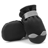 Maxbell 4 Pcs Pet Dog Shoes Boots Anti-Slip Waterproof Pet Paw Protector Dog Shoes  Black-S