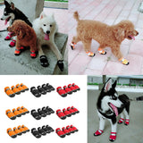 Maxbell 4 Pcs Pet Dog Shoes Boots Anti-Slip Waterproof Pet Paw Protector Dog Shoes  Black-S