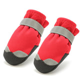 Maxbell 4 Pcs Pet Dog Shoes Boots Anti-Slip Waterproof Pet Paw Protector Dog Shoes  Red-S