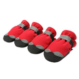 Maxbell 4 Pcs Pet Dog Shoes Boots Anti-Slip Waterproof Pet Paw Protector Dog Shoes  Red-S