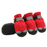 Maxbell 4 Pcs Pet Dog Shoes Boots Anti-Slip Waterproof Pet Paw Protector Dog Shoes  Red-S