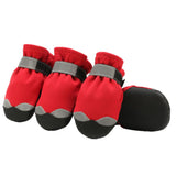 Maxbell 4 Pcs Pet Dog Shoes Boots Anti-Slip Waterproof Pet Paw Protector Dog Shoes  Red-S