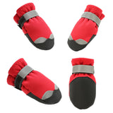 Maxbell 4 Pcs Pet Dog Shoes Boots Anti-Slip Waterproof Pet Paw Protector Dog Shoes  Red-S