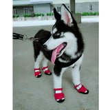 Maxbell 4 Pcs Pet Dog Shoes Boots Anti-Slip Waterproof Pet Paw Protector Dog Shoes  Red-S