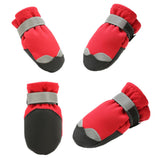 Maxbell 4 Pcs Pet Dog Shoes Boots Anti-Slip Waterproof Pet Paw Protector Dog Shoes  Red-S