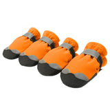 Maxbell 4 Pcs Pet Dog Shoes Boots Anti-Slip Waterproof Pet Paw Protector Dog Shoes  Orange-S