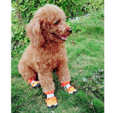 Maxbell 4 Pcs Pet Dog Shoes Boots Anti-Slip Waterproof Pet Paw Protector Dog Shoes  Orange-S