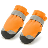 Maxbell 4 Pcs Pet Dog Shoes Boots Anti-Slip Waterproof Pet Paw Protector Dog Shoes  Orange-S