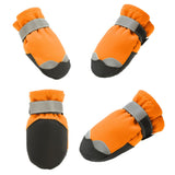 Maxbell 4 Pcs Pet Dog Shoes Boots Anti-Slip Waterproof Pet Paw Protector Dog Shoes  Orange-S