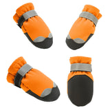 Maxbell 4 Pcs Pet Dog Shoes Boots Anti-Slip Waterproof Pet Paw Protector Dog Shoes  Orange-S