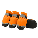 Maxbell 4 Pcs Pet Dog Shoes Boots Anti-Slip Waterproof Pet Paw Protector Dog Shoes  Orange-S