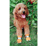 Maxbell 4 Pcs Pet Dog Shoes Boots Anti-Slip Waterproof Pet Paw Protector Dog Shoes  Orange-S