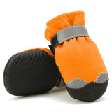 Maxbell 4 Pcs Pet Dog Shoes Boots Anti-Slip Waterproof Pet Paw Protector Dog Shoes  Orange-S