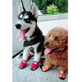 Maxbell 4 Pcs Pet Dog Shoes Boots Anti-Slip Waterproof Pet Paw Protector Dog Shoes  Orange-S