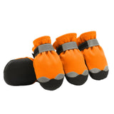 Maxbell 4 Pcs Pet Dog Shoes Boots Anti-Slip Waterproof Pet Paw Protector Dog Shoes  Orange-S