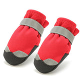 Maxbell 4 Pcs Pet Dog Shoes Boots Anti-Slip Waterproof Pet Paw Protector Dog Shoes  Red-M