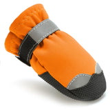 Maxbell 4 Pcs Pet Dog Shoes Boots Anti-Slip Waterproof Pet Paw Protector Dog Shoes  Orange-M