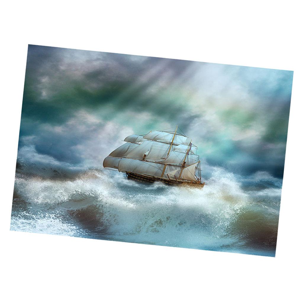 Maxbell Fish Tank Landscape Poster Fish Tank Wall Background Decor Picture 76x46cm