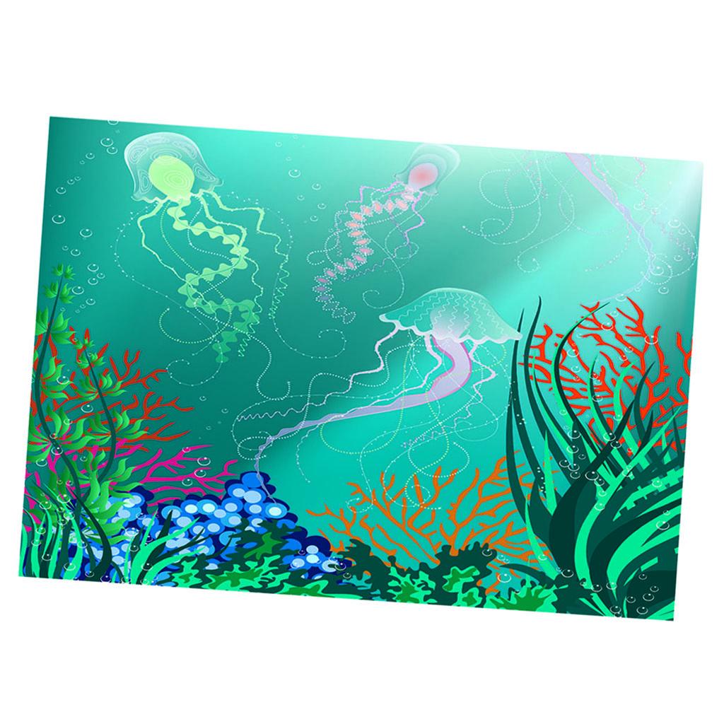 Maxbell 3D Aquarium Landscape Decorative Poster Fish Tank Wall Background 122x46cm