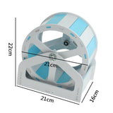 Max Mouse Wooden Exercise Wheel Silent Hamster Running Wheel Pet Toy Wheel Blue White