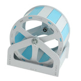 Max Mouse Wooden Exercise Wheel Silent Hamster Running Wheel Pet Toy Wheel Blue White