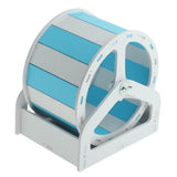 Max Mouse Wooden Exercise Wheel Silent Hamster Running Wheel Pet Toy Wheel Blue White