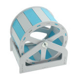 Max Mouse Wooden Exercise Wheel Silent Hamster Running Wheel Pet Toy Wheel Blue White