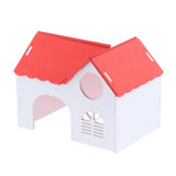 Max 1 Pc Hamster Hedgehog Guinea Pig Wooden Villa Small Animals Wood House Red