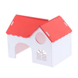 Max 1 Pc Hamster Hedgehog Guinea Pig Wooden Villa Small Animals Wood House Red