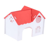 Max 1 Pc Hamster Hedgehog Guinea Pig Wooden Villa Small Animals Wood House Red