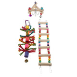 Max 3pcs Bird Parrot Toys Hanging Bell Pet Bird Cage Hammock Swing Toy