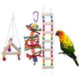 Max 3pcs Bird Parrot Toys Hanging Bell Pet Bird Cage Hammock Swing Toy