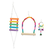 Max 3 Pcs Parrot Toy Supplies Cage Accessories Swing Bells Ladder Toy for Parrot