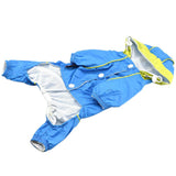 Max Waterproof Four Legs Clothing Dog Raincoat Jacket Coat Blue M
