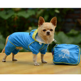 Max Waterproof Four Legs Clothing Dog Raincoat Jacket Coat Blue M