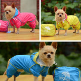 Max Waterproof Four Legs Clothing Dog Raincoat Jacket Coat Blue M