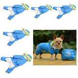 Max Waterproof Four Legs Clothing Dog Raincoat Jacket Coat Blue M