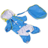 Max Waterproof Four Legs Clothing Dog Raincoat Jacket Coat Blue M
