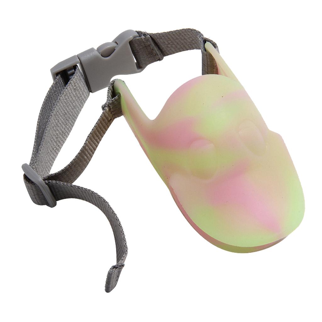 Max Luminous Dog Muzzle Duckbill Duck Face Lip Adjustable Mouth Cover Beige XL