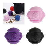 Max 1 Pc Silicone Bite-resistant Dog Dispenser Ball Pet IQ Treat Ball Toy Pink