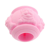 Max 1 Pc Silicone Bite-resistant Dog Dispenser Ball Pet IQ Treat Ball Toy Pink