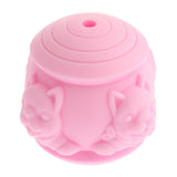 Max 1 Pc Silicone Bite-resistant Dog Dispenser Ball Pet IQ Treat Ball Toy Pink