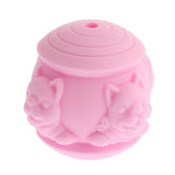 Max 1 Pc Silicone Bite-resistant Dog Dispenser Ball Pet IQ Treat Ball Toy Pink