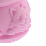 Max 1 Pc Silicone Bite-resistant Dog Dispenser Ball Pet IQ Treat Ball Toy Pink