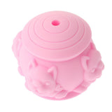 Max 1 Pc Silicone Bite-resistant Dog Dispenser Ball Pet IQ Treat Ball Toy Pink