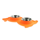 Maxbell Pet Feeding Double Dog Bowl Stainless Steel Water and Food Bowls  Orange
