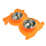 Maxbell Pet Feeding Double Dog Bowl Stainless Steel Water and Food Bowls  Orange