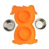 Maxbell Pet Feeding Double Dog Bowl Stainless Steel Water and Food Bowls  Orange