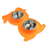 Maxbell Pet Feeding Double Dog Bowl Stainless Steel Water and Food Bowls  Orange