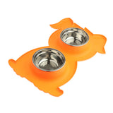 Maxbell Pet Feeding Double Dog Bowl Stainless Steel Water and Food Bowls  Orange